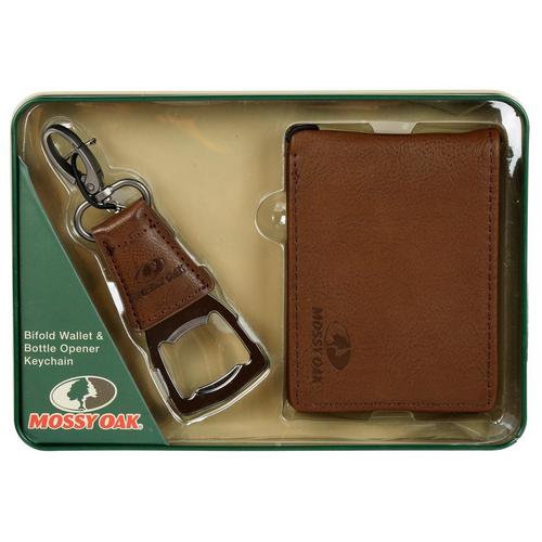 Faux Leather Wallet w/ Bottle Opener Keychain - Brown | Burkes Outlet