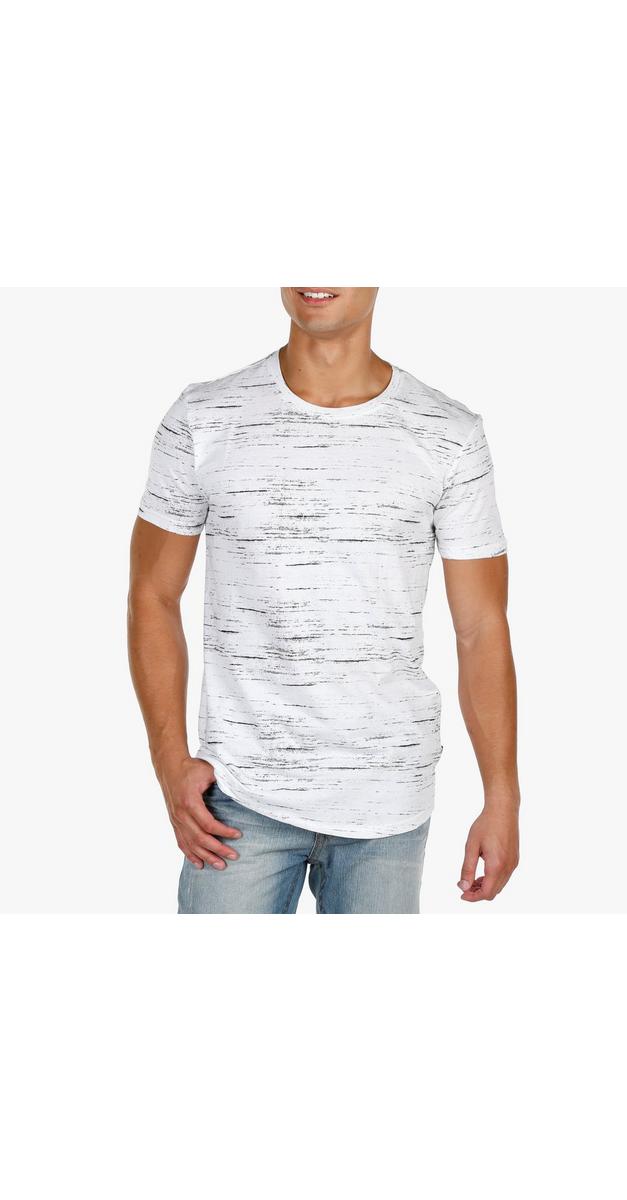 Men's Distressed-Look T-Shirt - White | Burkes Outlet