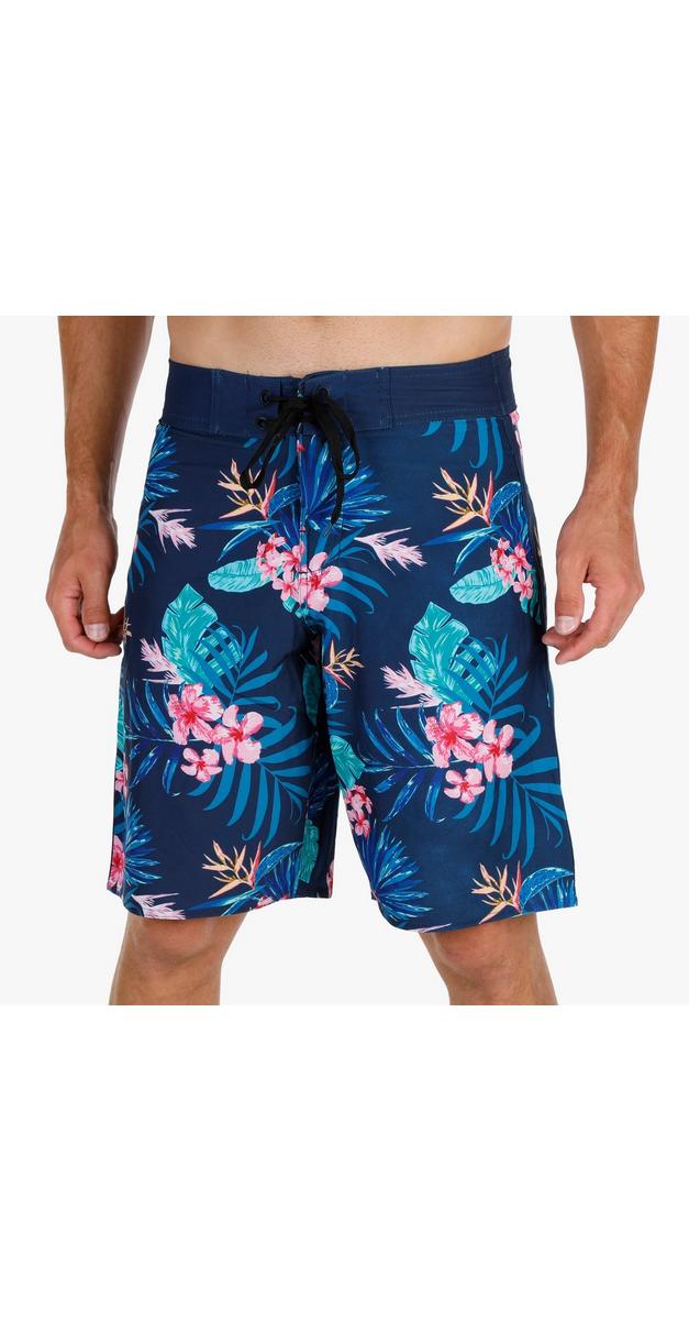 Men's Tropical Floral Print Board Shorts - Blue Multi | Burkes Outlet