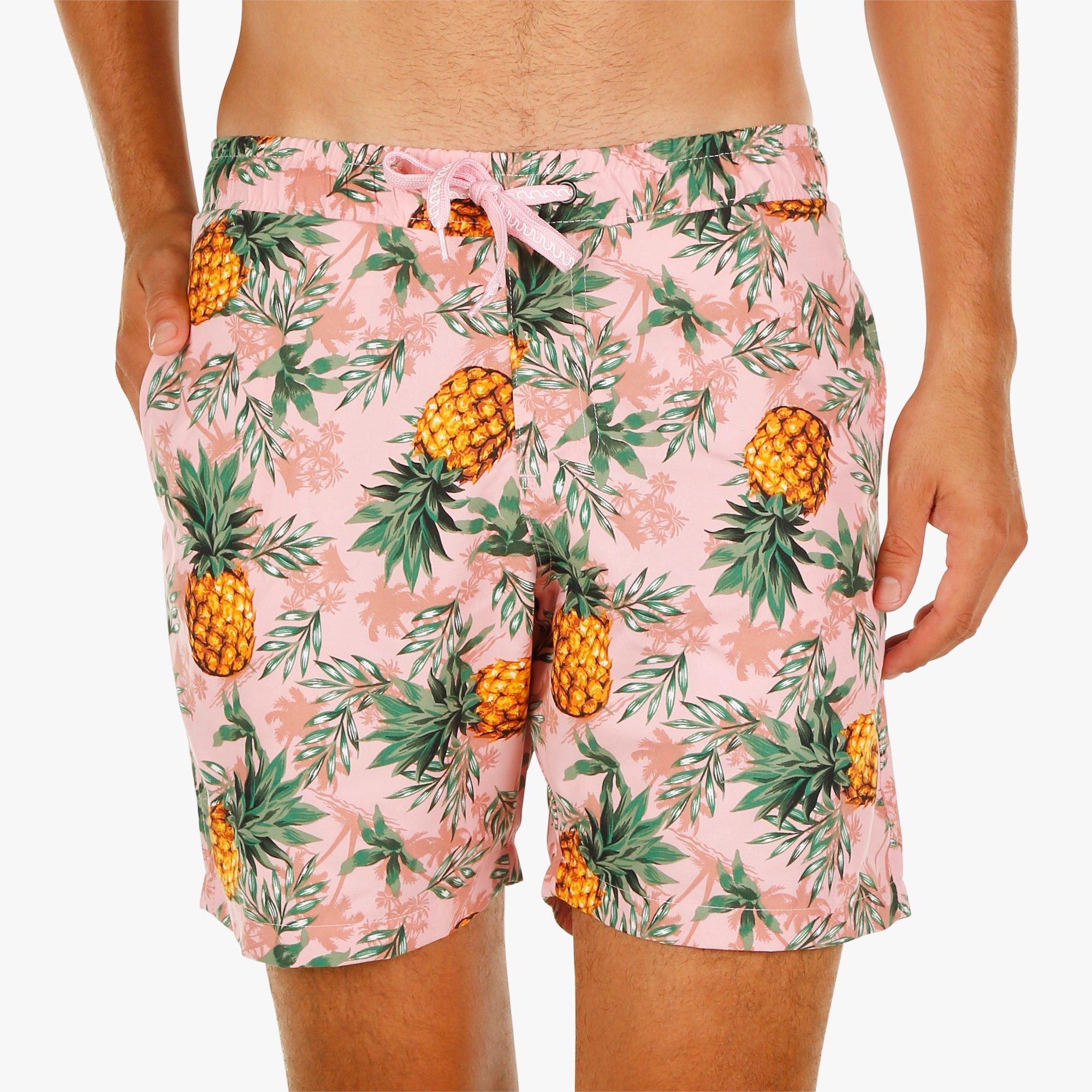 pink pineapple swim trunks