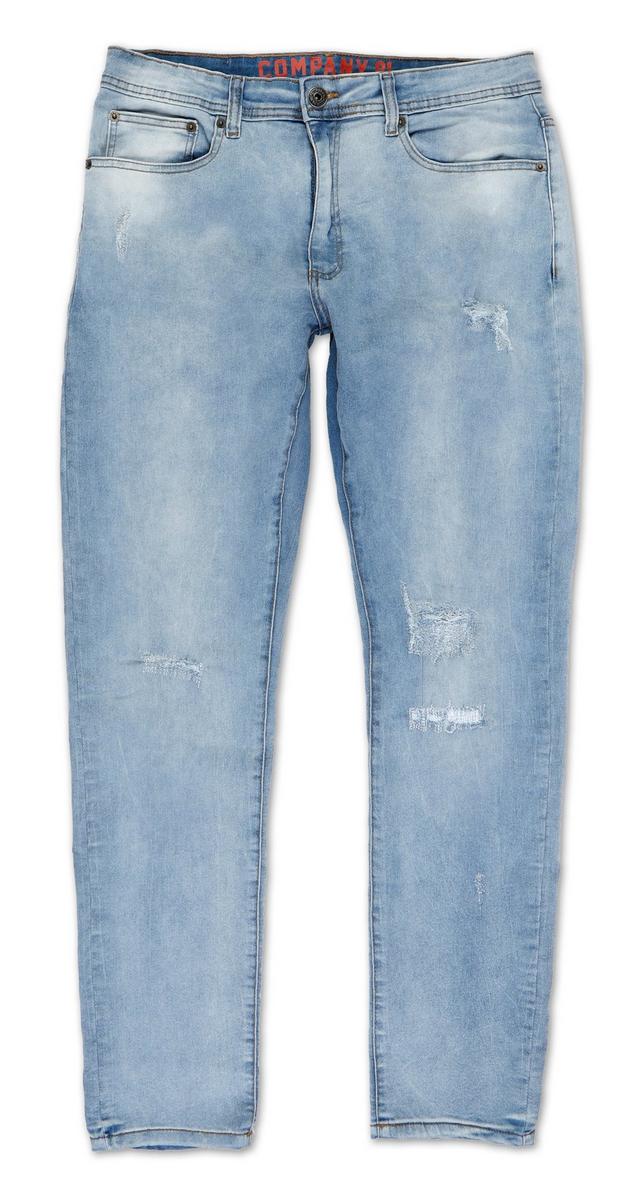 Men's Premium Stretch Skinny Jeans Light Wash Burkes Outlet