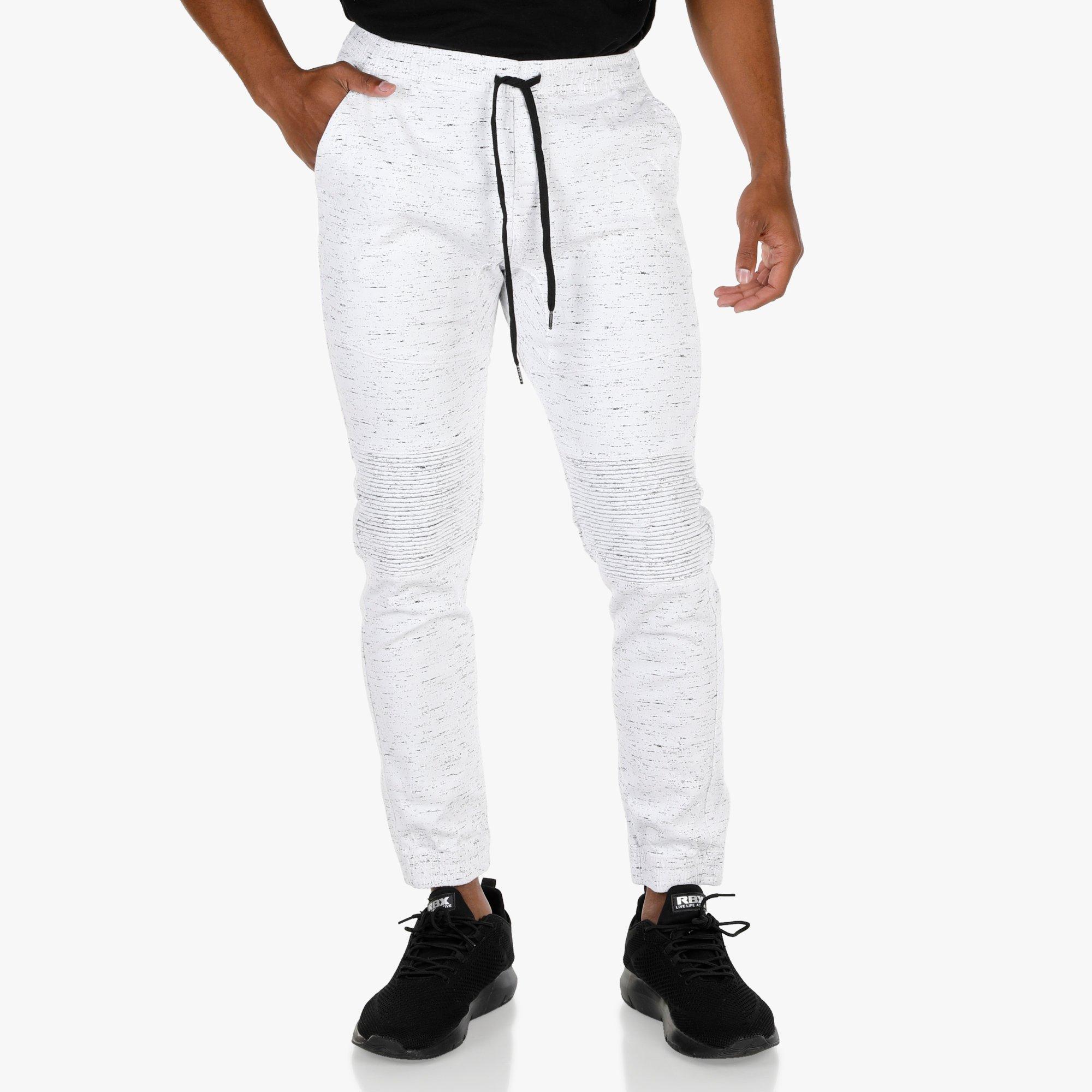 white moto joggers