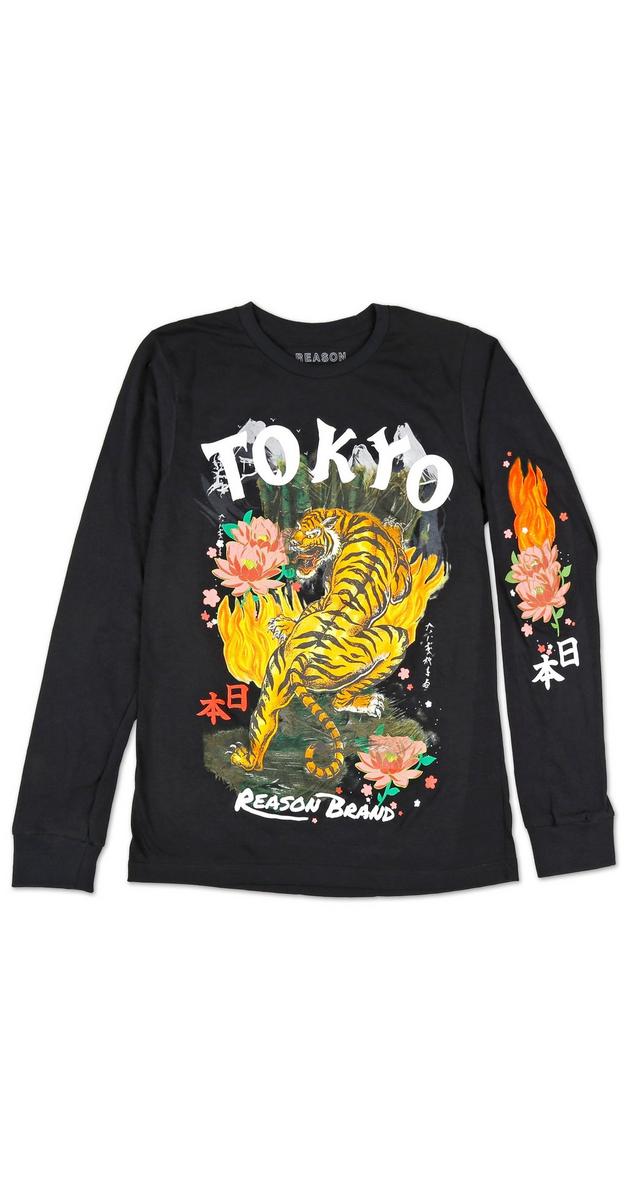 black long sleeve graphic tee