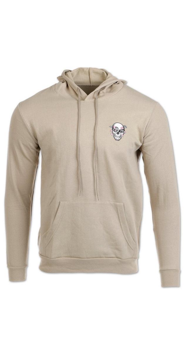 Men's Solid Graphic Hoodie - Tan | Burkes Outlet