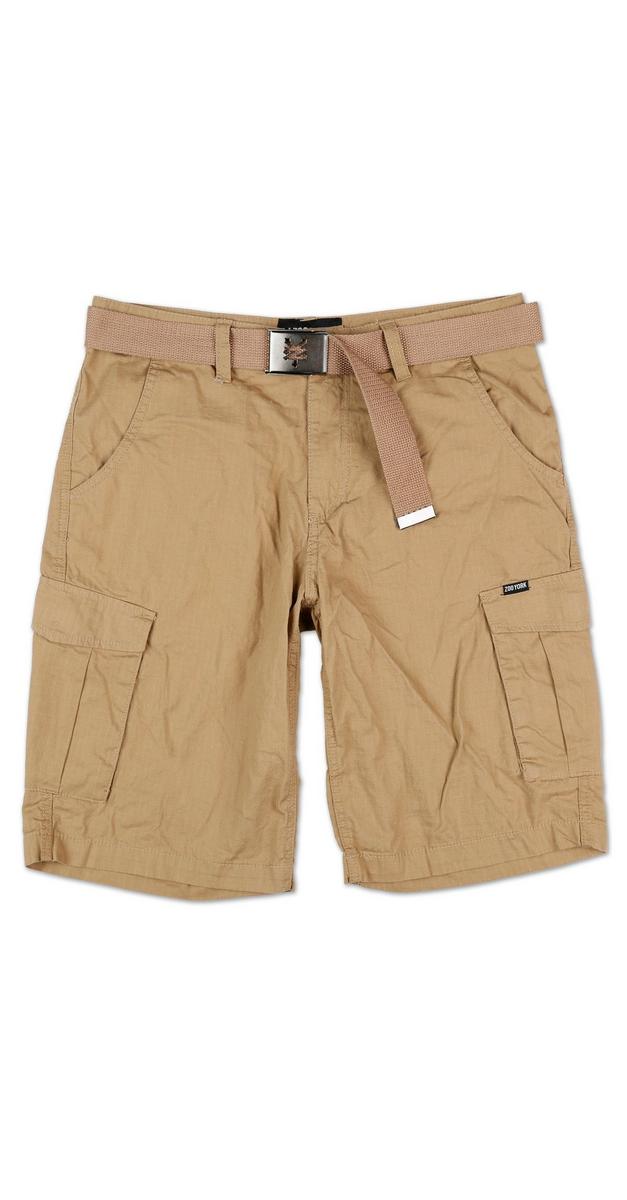 Men's Belted Cargo Shorts - Khaki | Burkes Outlet