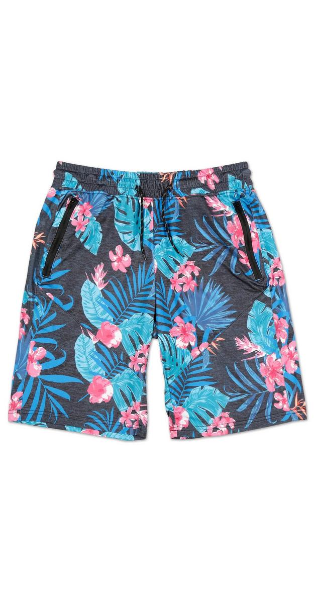 Men's Floral Print Shorts - Black Multi | Burkes Outlet