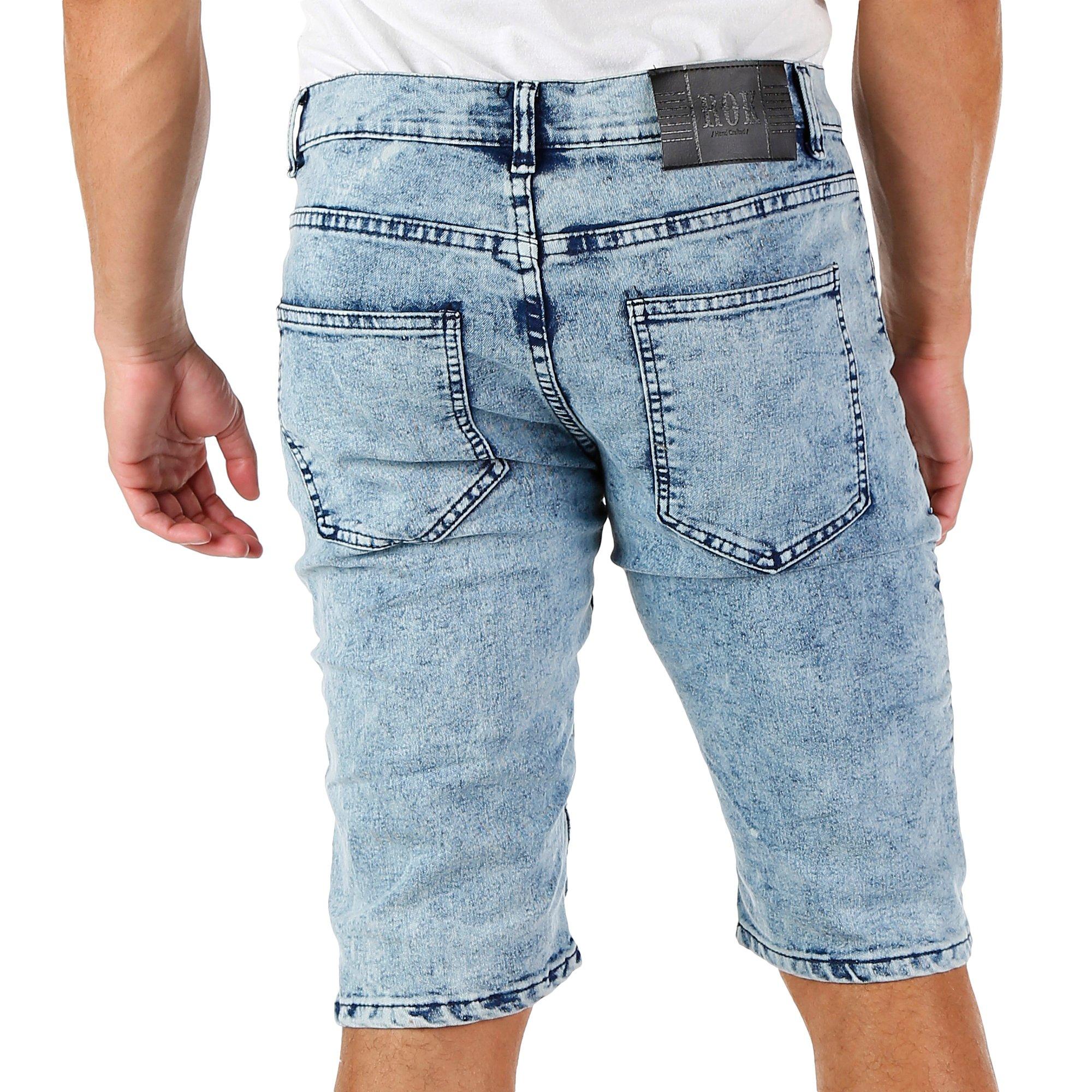 mens moto jean shorts