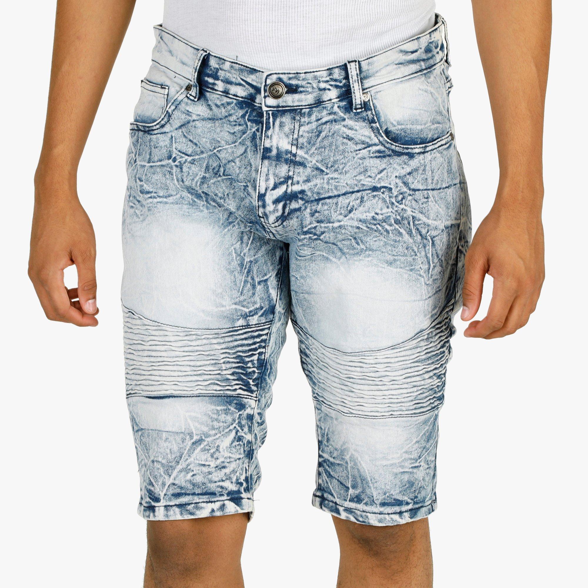 moto denim shorts