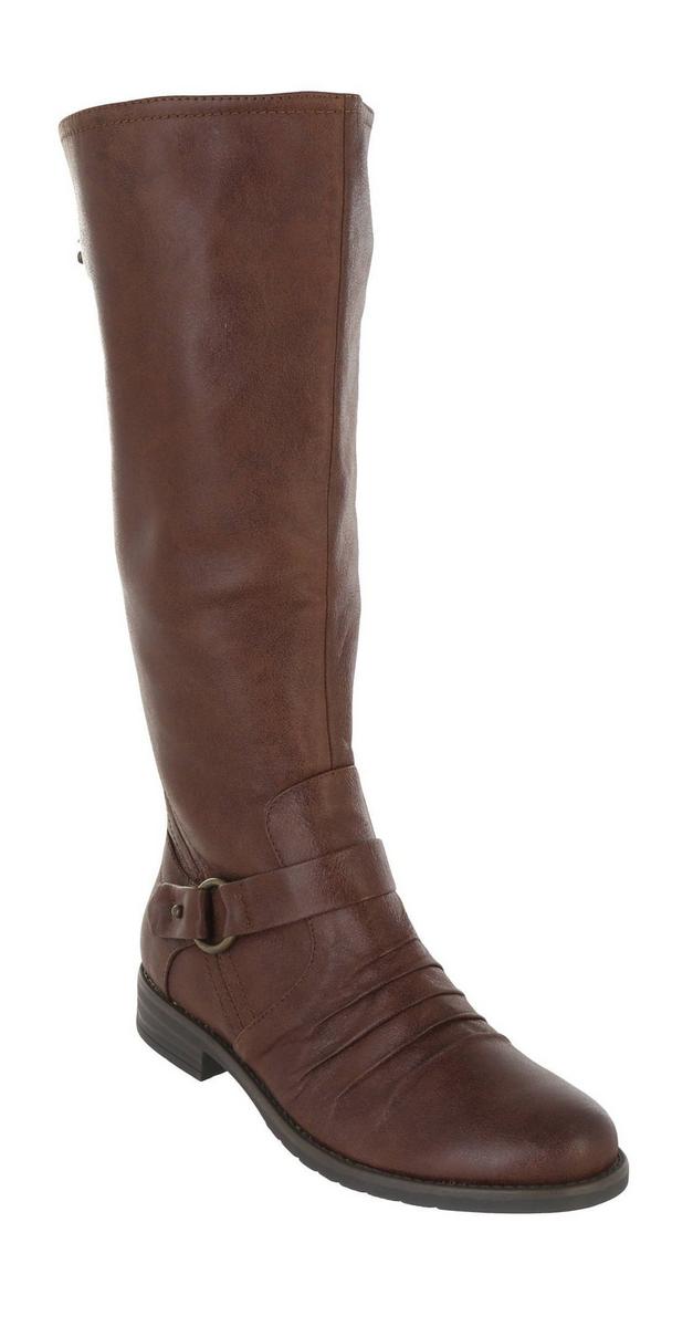 Dual Buckle Tall Boots - Brown | Burkes Outlet