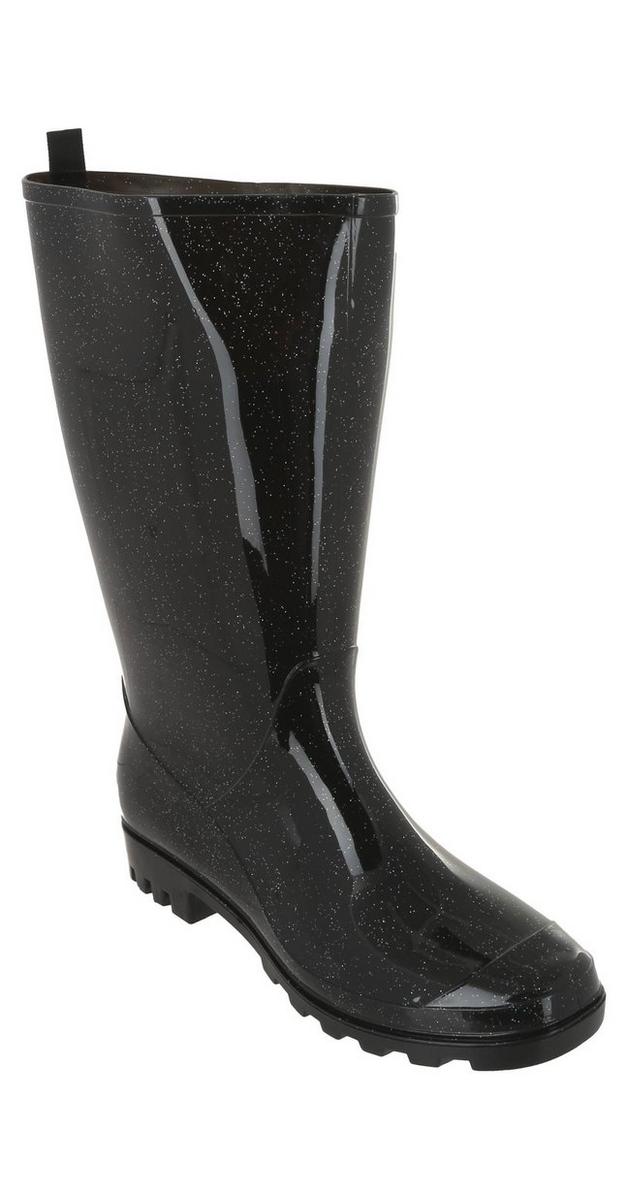 Glitter Rain Boots - Black | Burkes Outlet