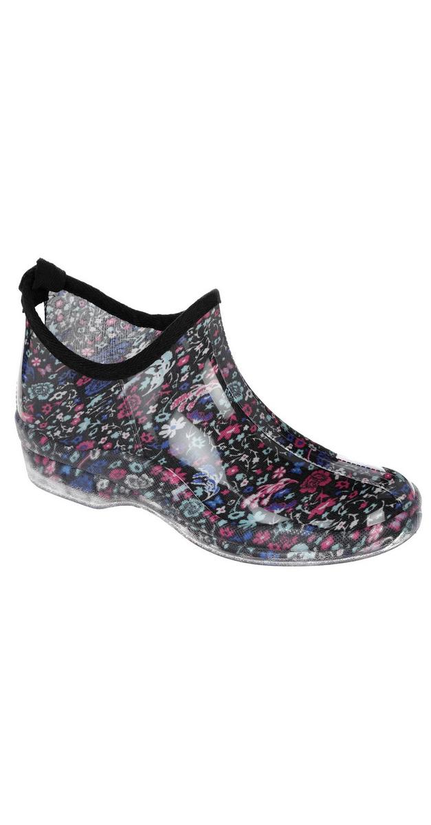 Floral Short Rain Boots Black Burkes Outlet