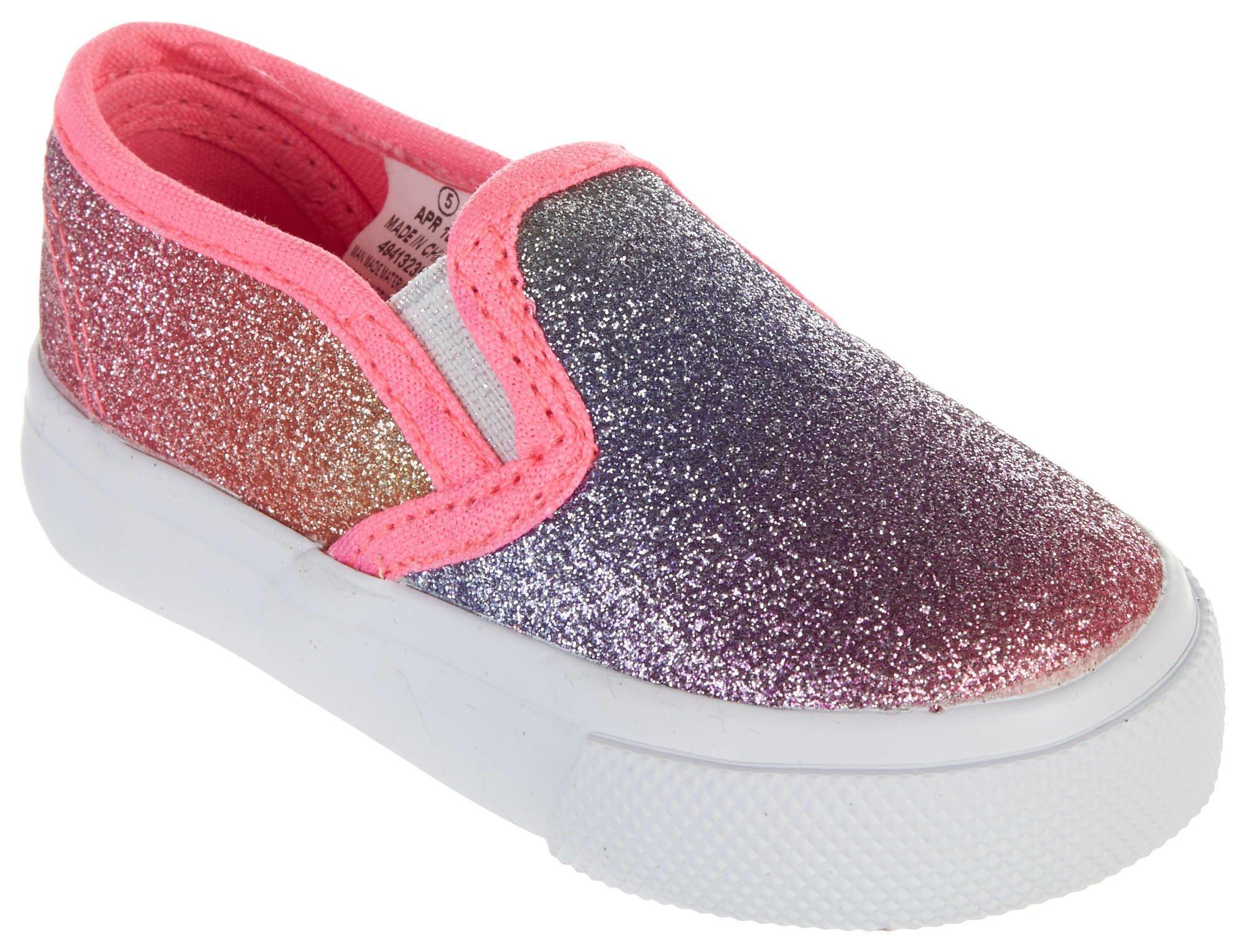 girls rainbow glitter shoes