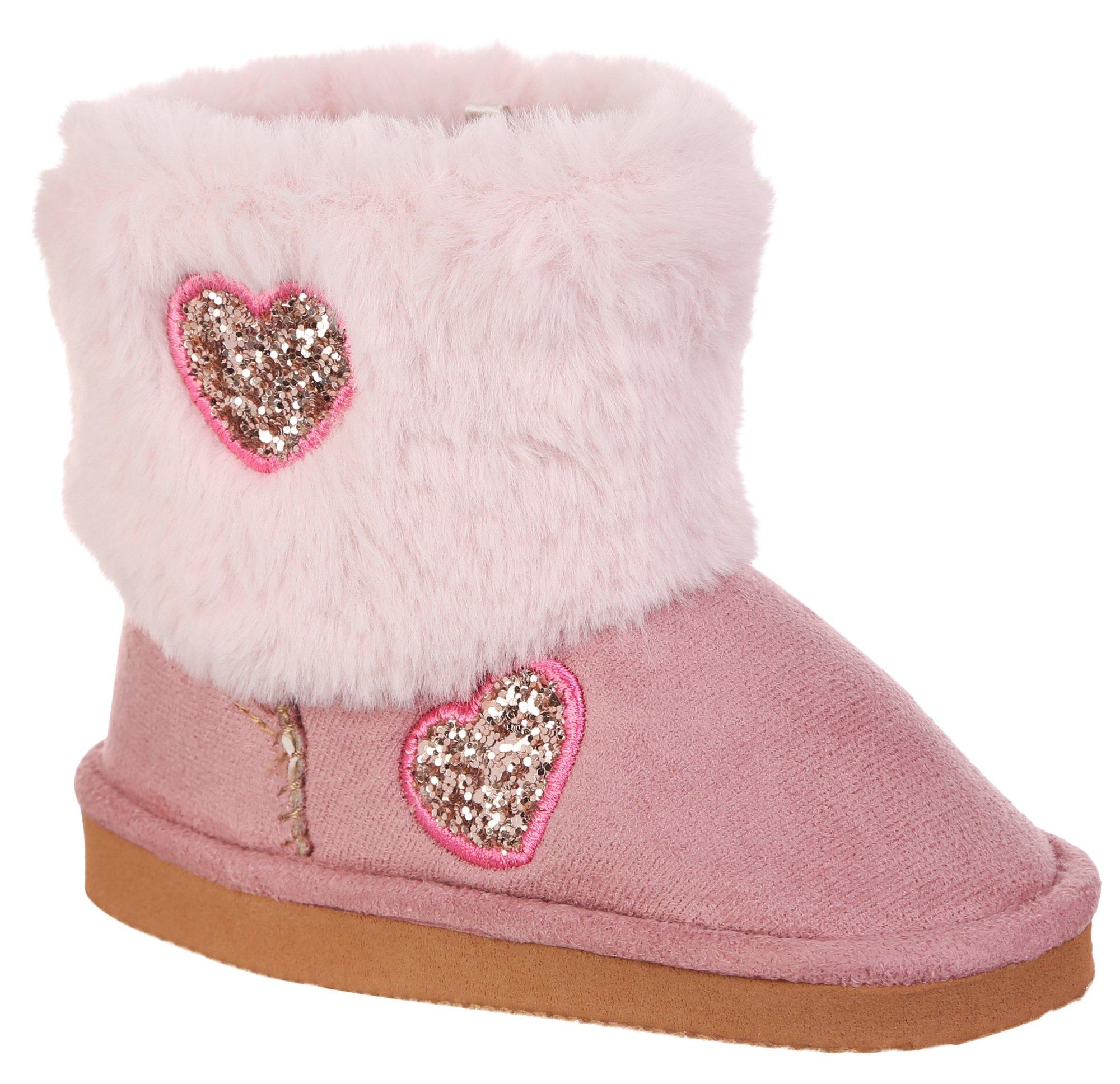 glitter fur boots