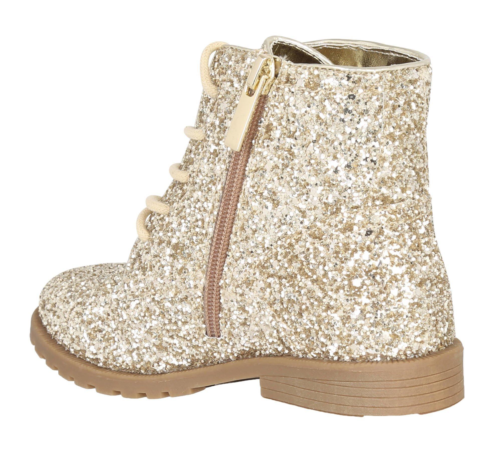 girls gold glitter boots