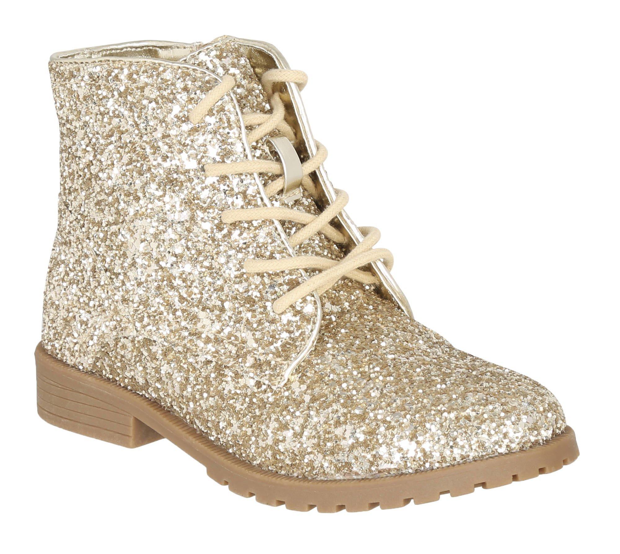 girls gold glitter boots