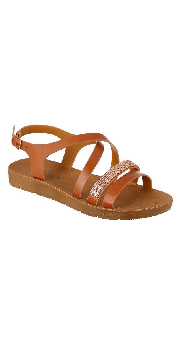 tan footbed sandals