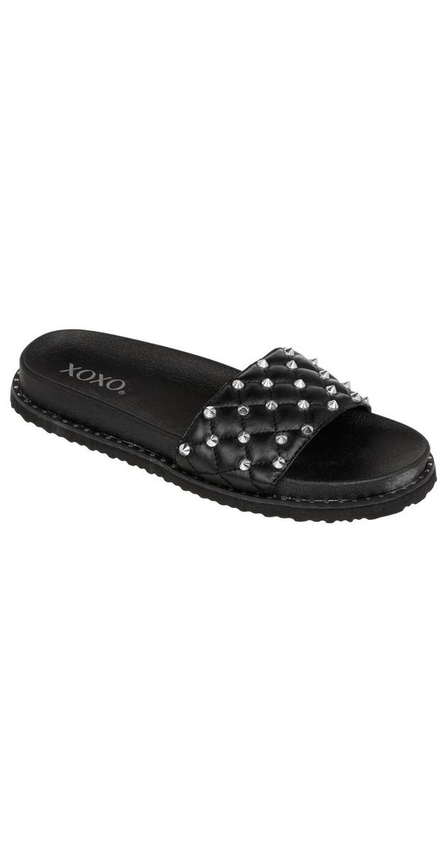 black flatform sliders