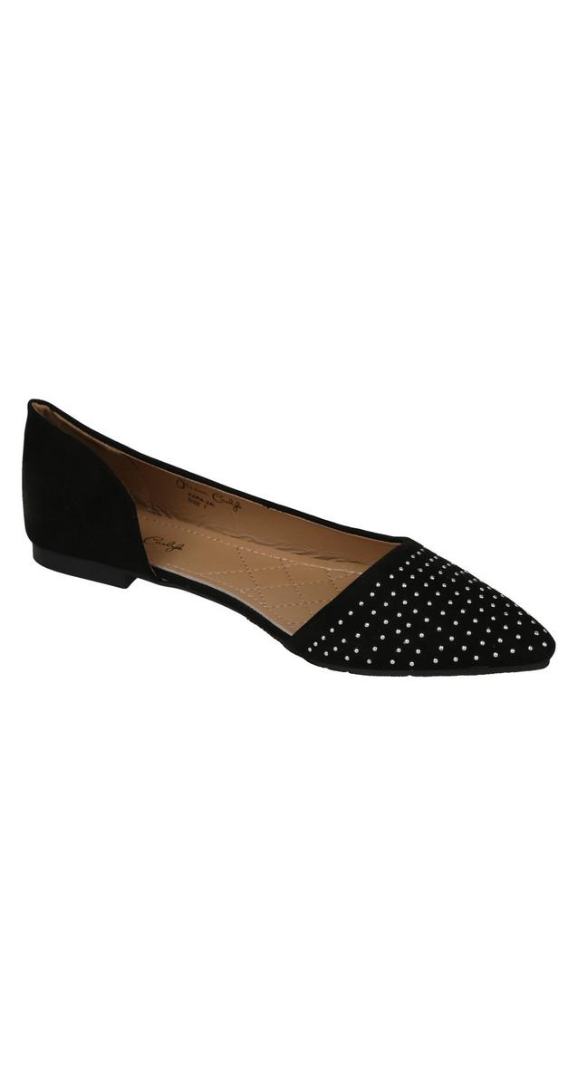 studded flats black