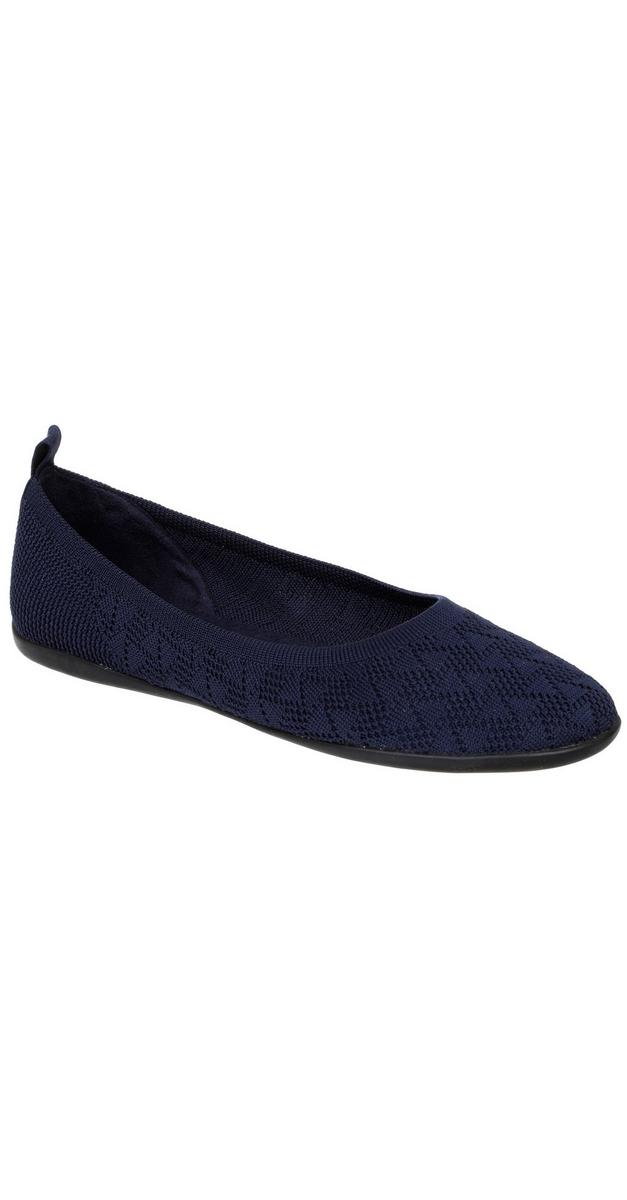 Women's Solid Knit Flats Navy Burkes Outlet