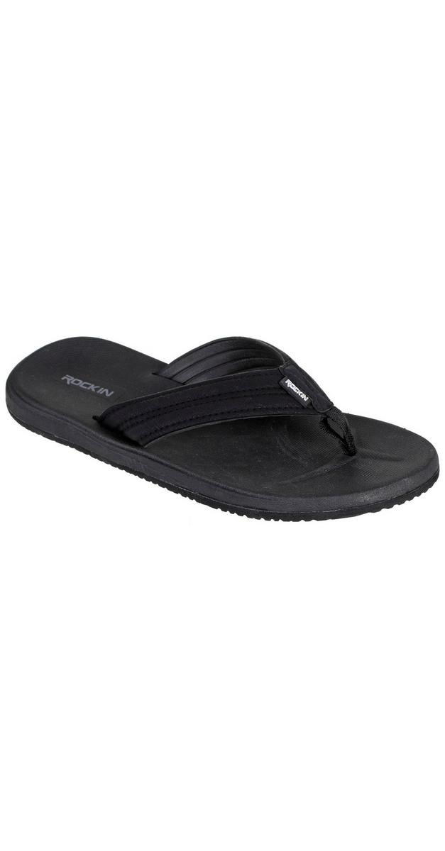 black leather flip flops mens