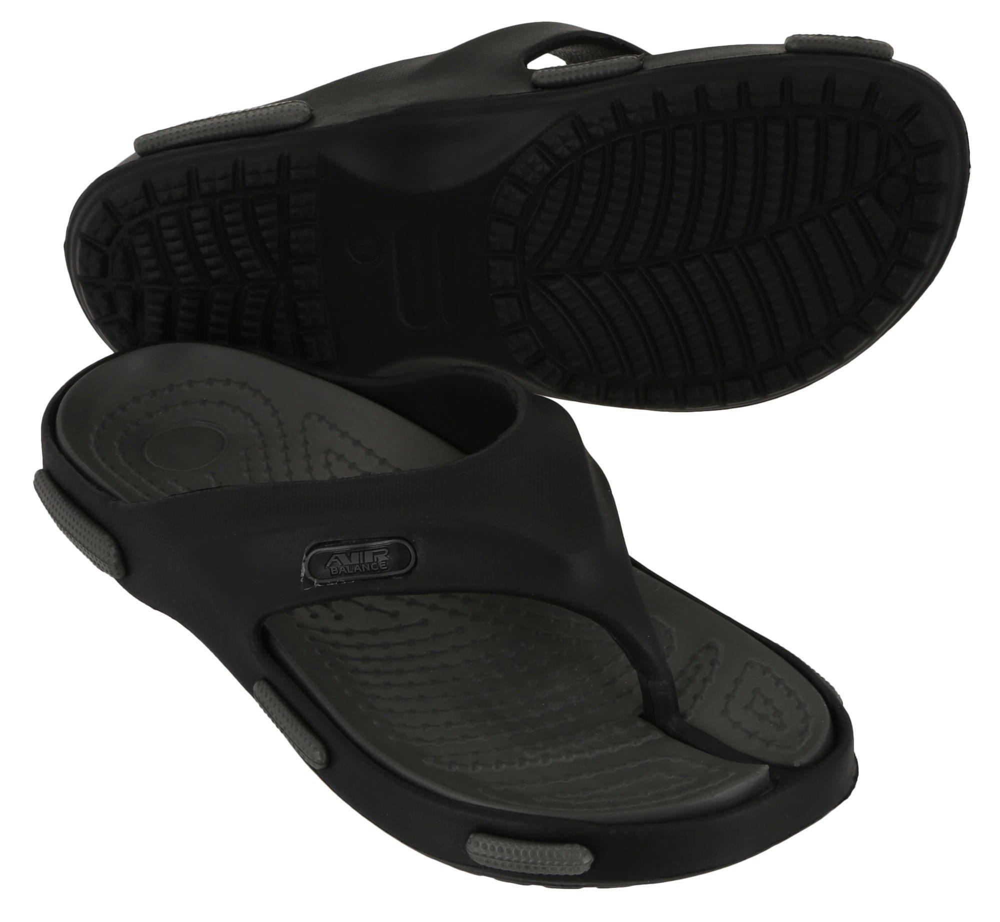 black foam flip flops