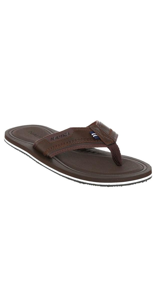 faux leather flip flops