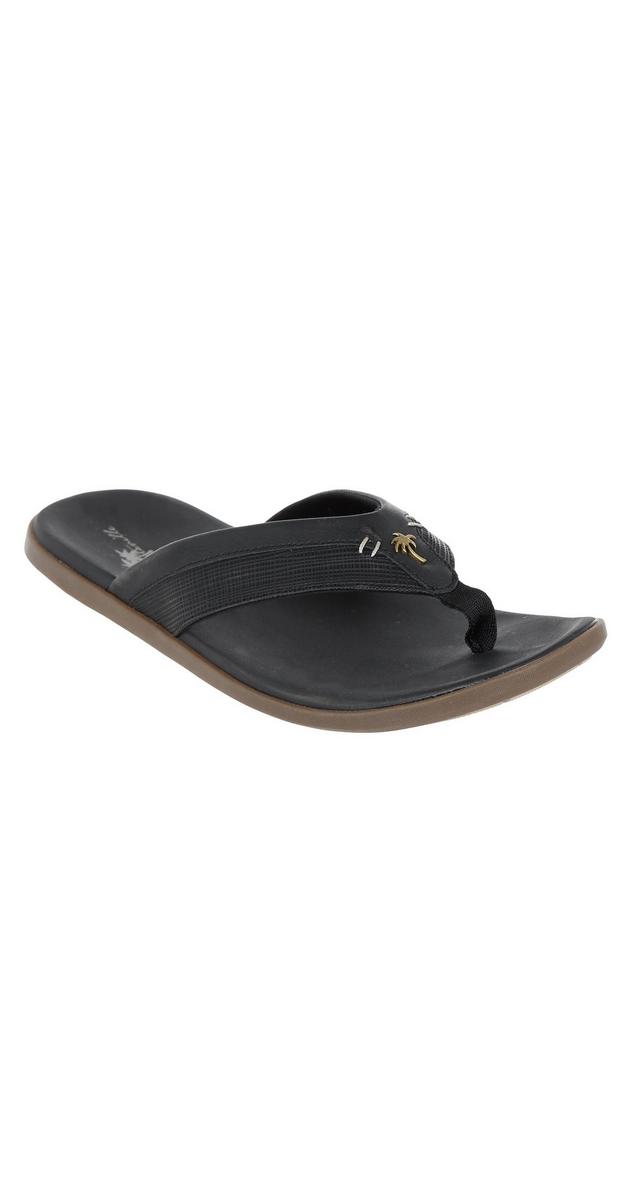 faux leather flip flops
