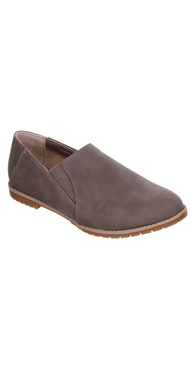 Women's Faux Leather Slip-On Flats - Taupe | Burkes Outlet