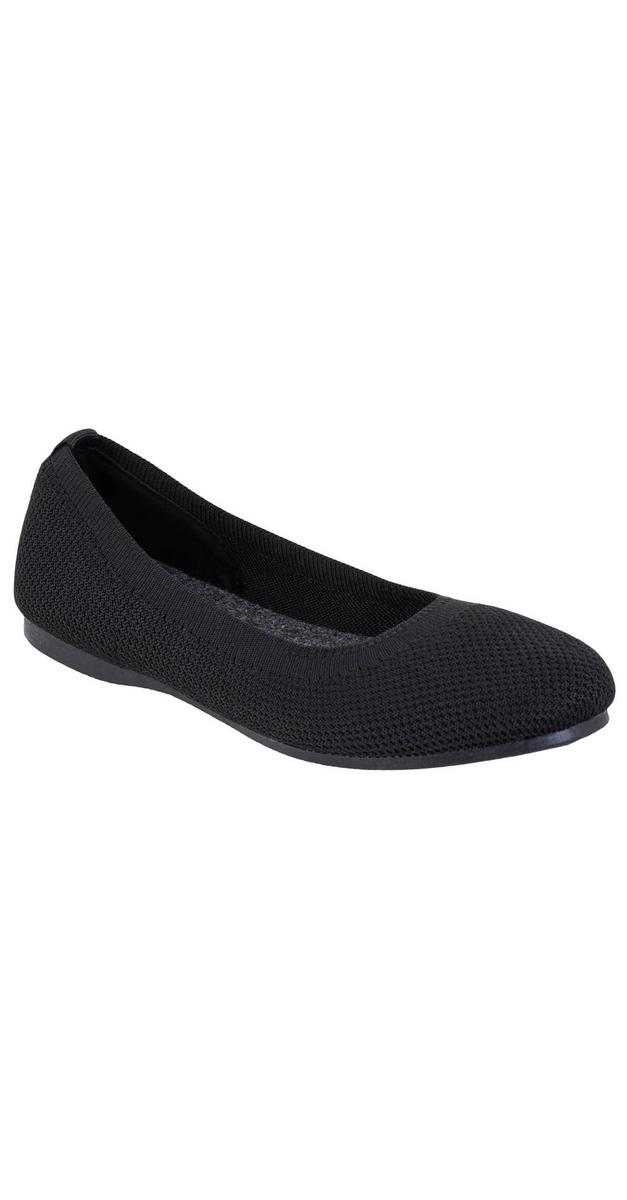 Women's Comfort Solid Knit Flats Black Burkes Outlet