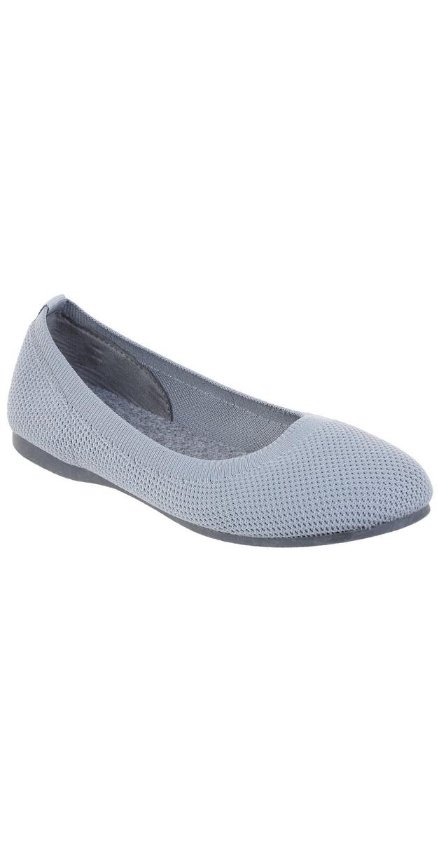 Women's Comfort Solid Knit Flats Grey Burkes Outlet