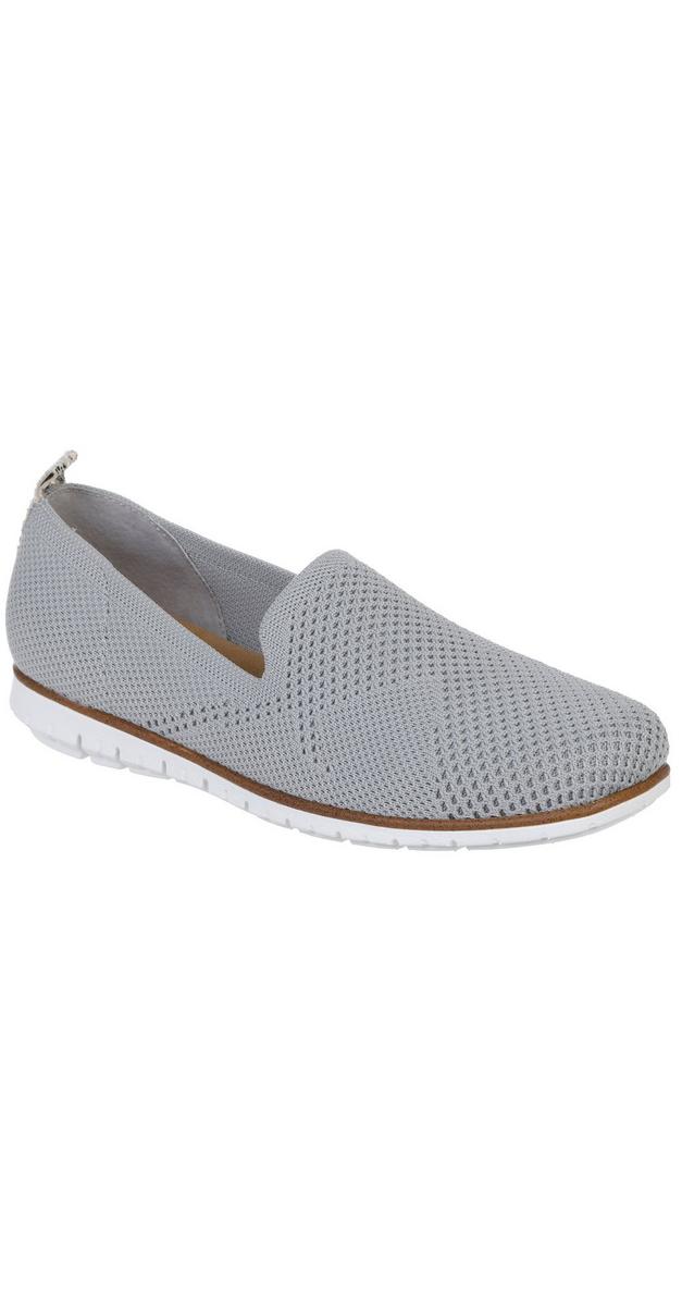 Women's Solid Mesh Knit Slip Ons - Grey | Burkes Outlet