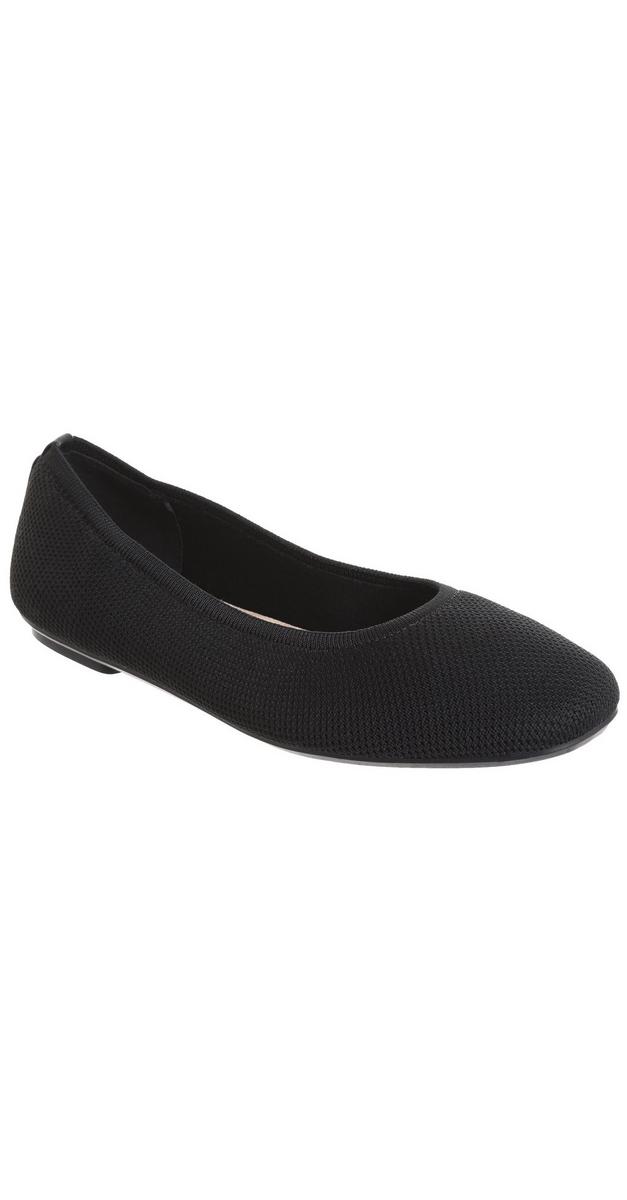 Women's Comfort Solid Knit Flats Black Burkes Outlet