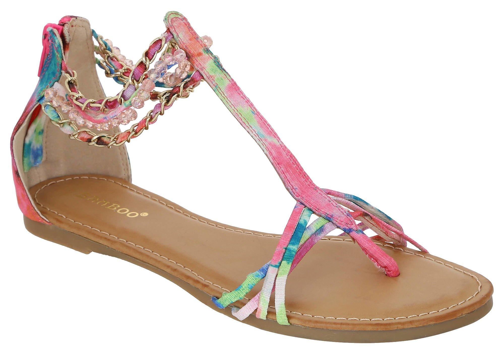 Dino-49 Tropical Sandals - Pink Multi | Burkes Outlet