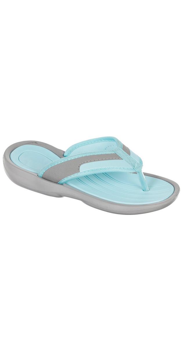 Sport Cushioned Flip Flops - Light Blue | Burkes Outlet