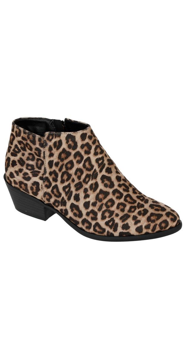 cheetah print open toe booties