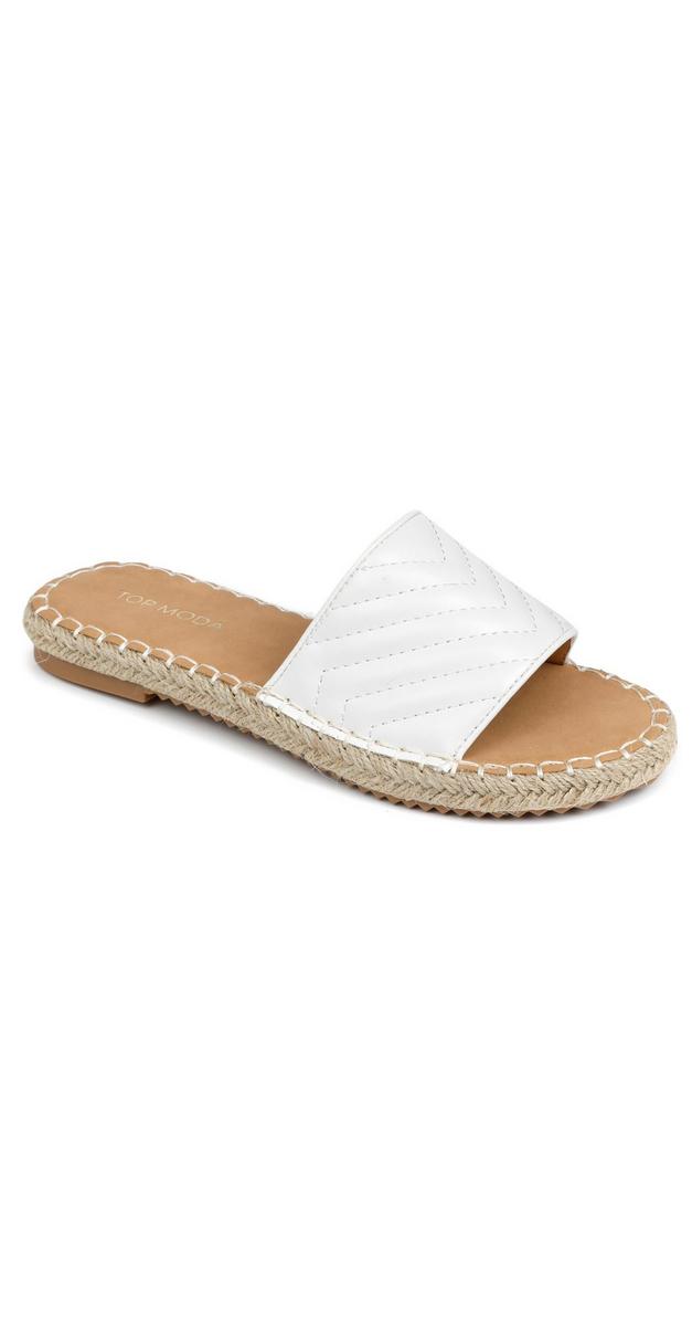 white leather slider