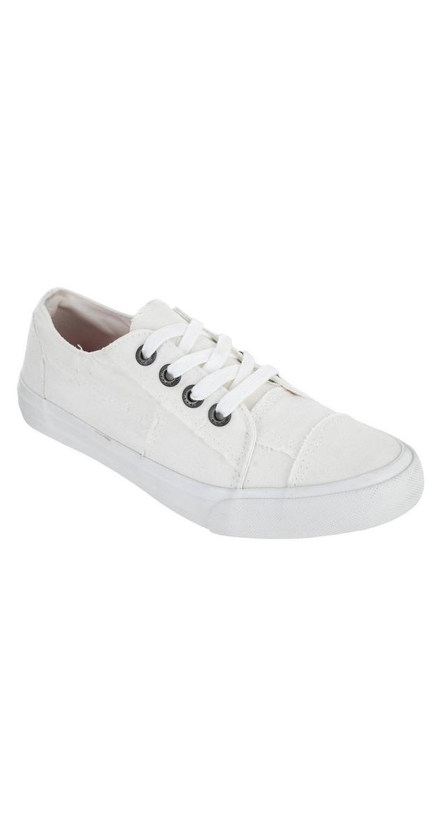 Distressed Canvas Shoes - White | Burkes Outlet