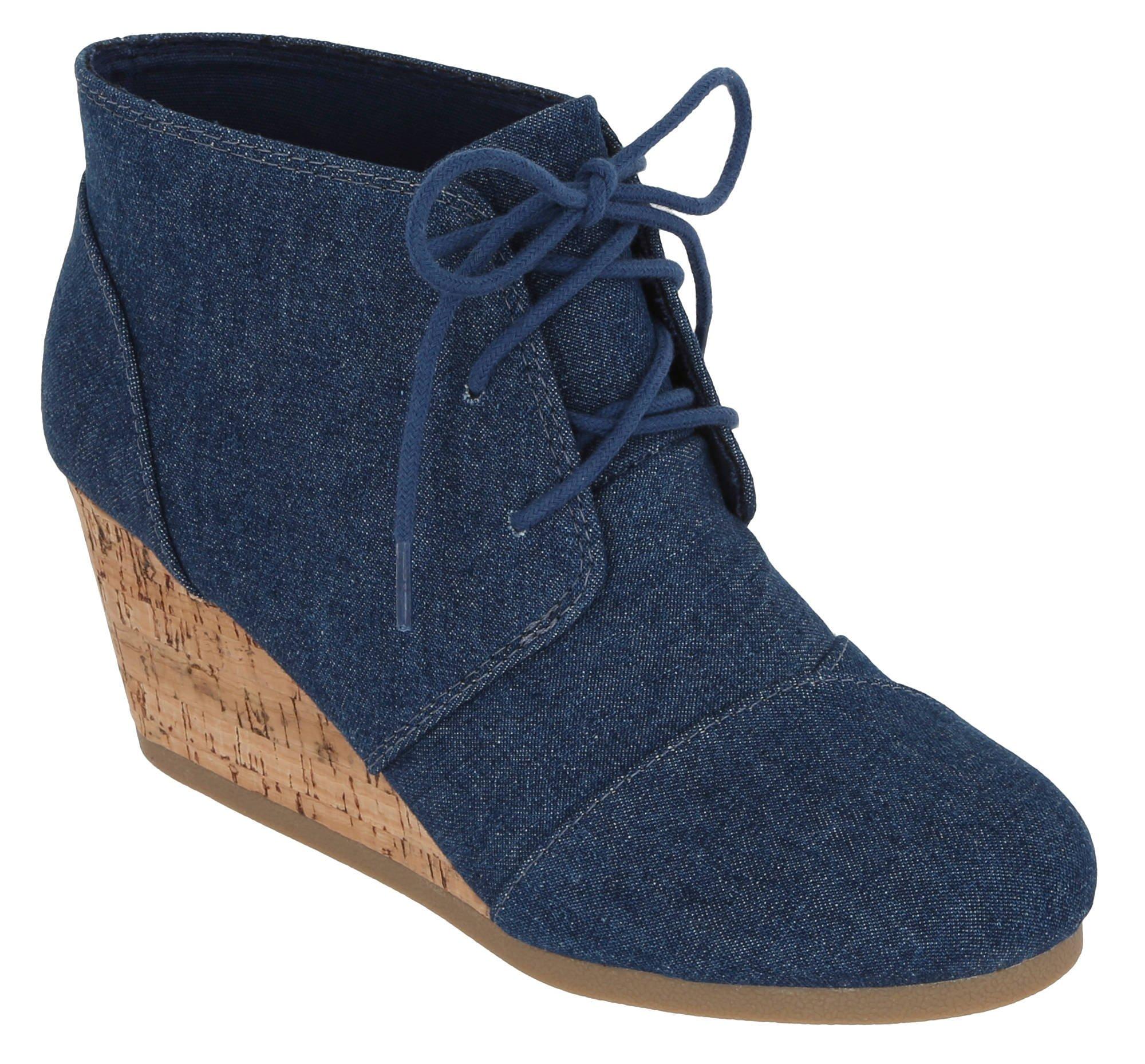 cork wedge booties