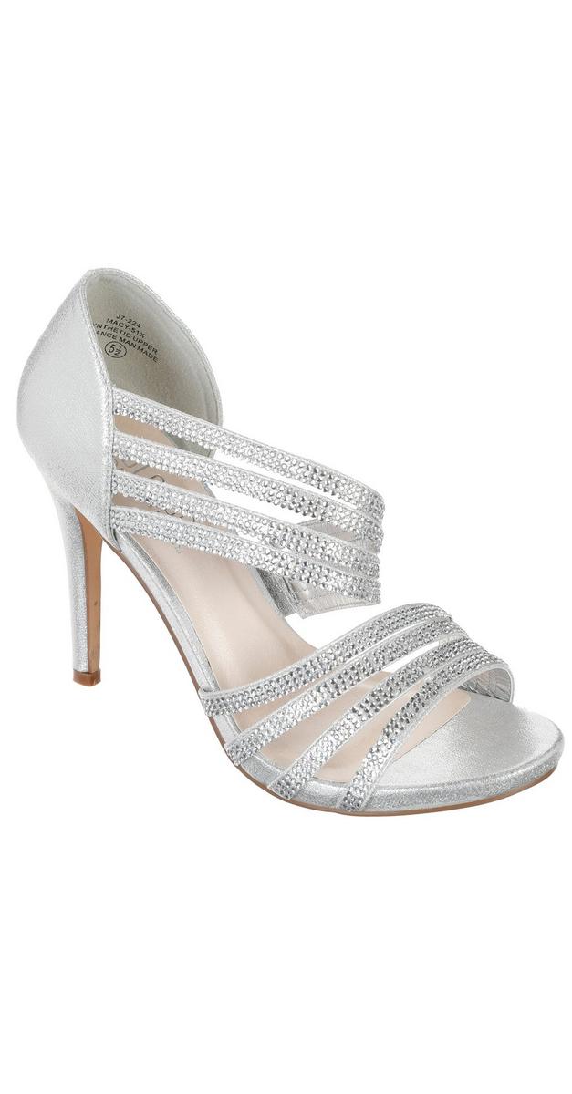 silver high heels macy's
