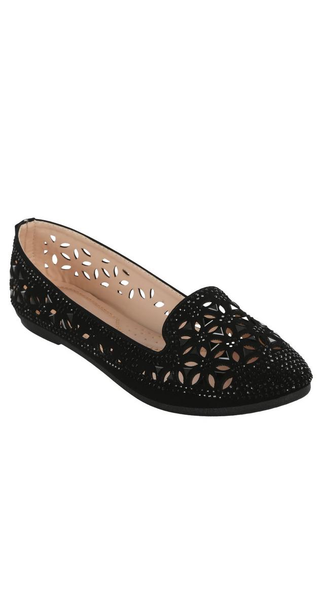Supple Perforated Flats - Black | Burkes Outlet