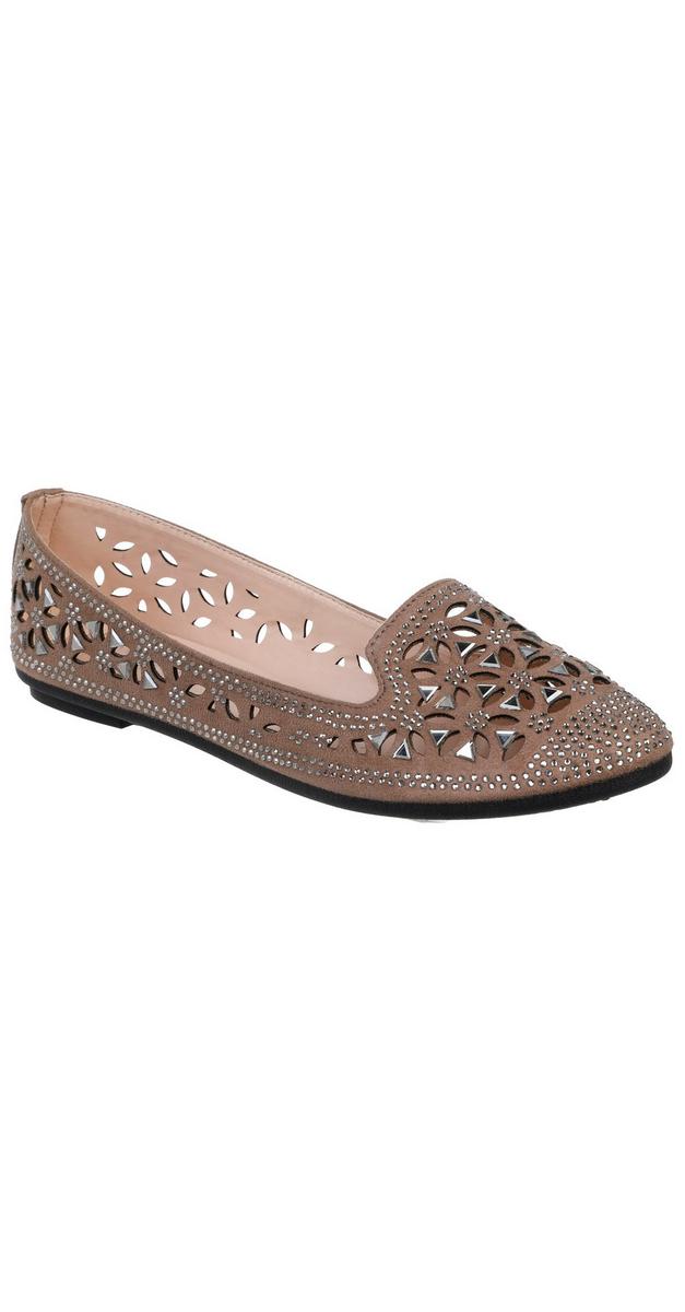 Women's Supple Perforated Flats - Taupe | Burkes Outlet