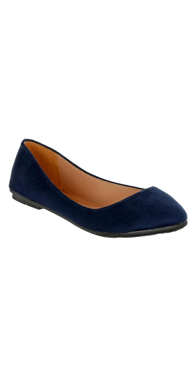 pointed toe navy blue flats