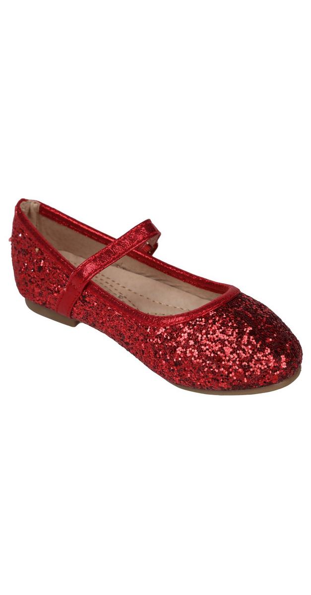 Girls Glitter Mary Janes - Red | Burkes Outlet