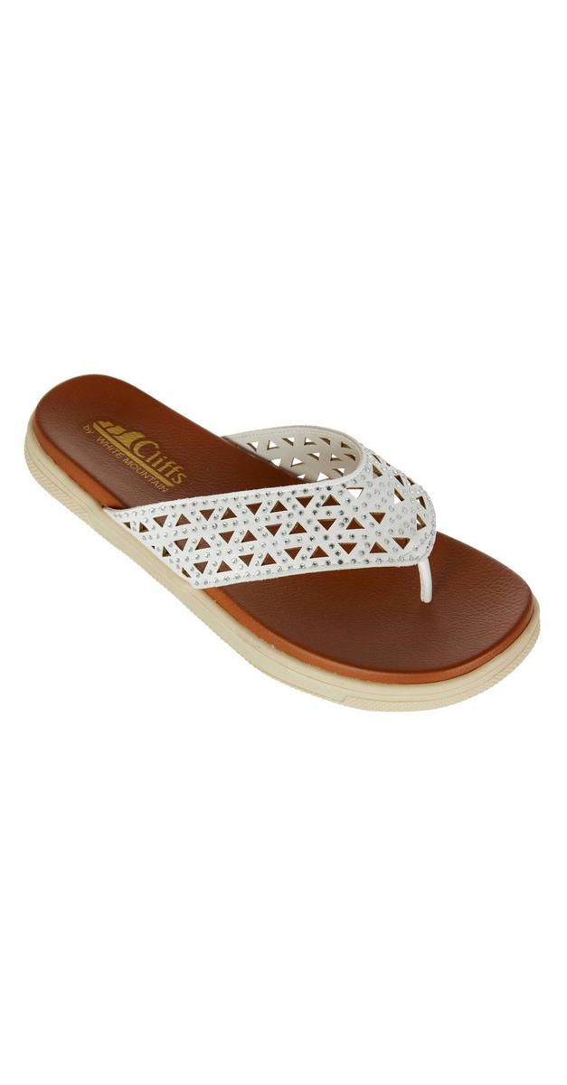 Brista Flip Flops - White | Burkes Outlet