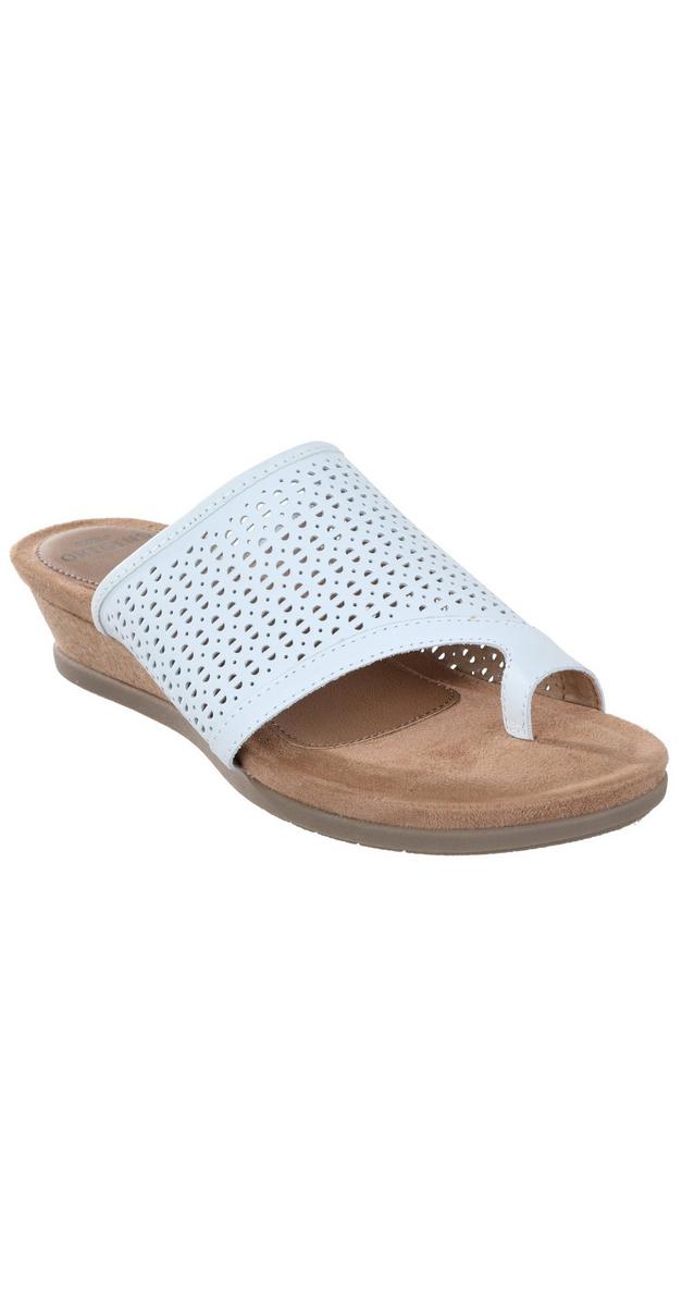Women's Perforated Memory Foam Sandals - White | Burkes Outlet