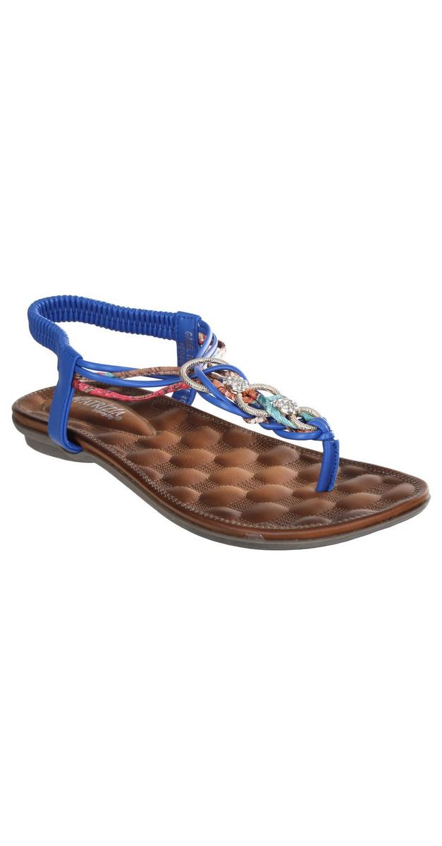 Women's Braided Grommet Comfort Sandals - Blue | Burkes Outlet