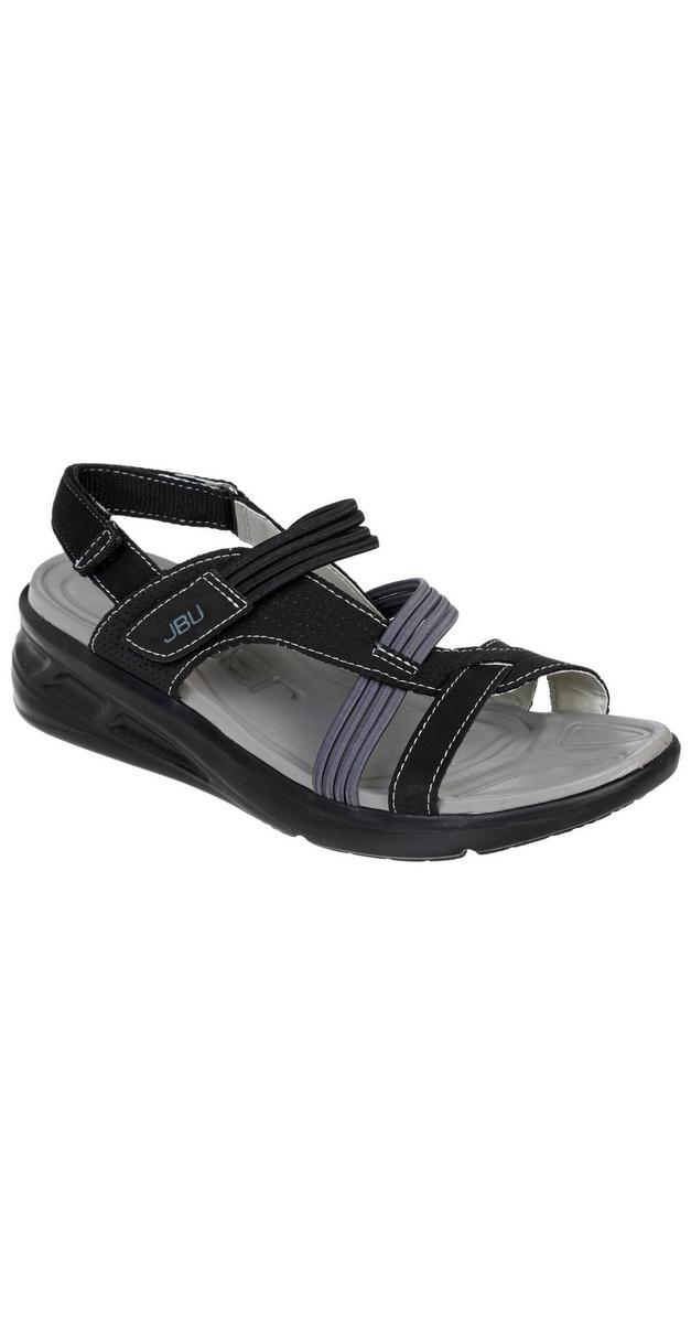 Women's Multi Strap Upper Comfort Sandals Black Burkes Outlet