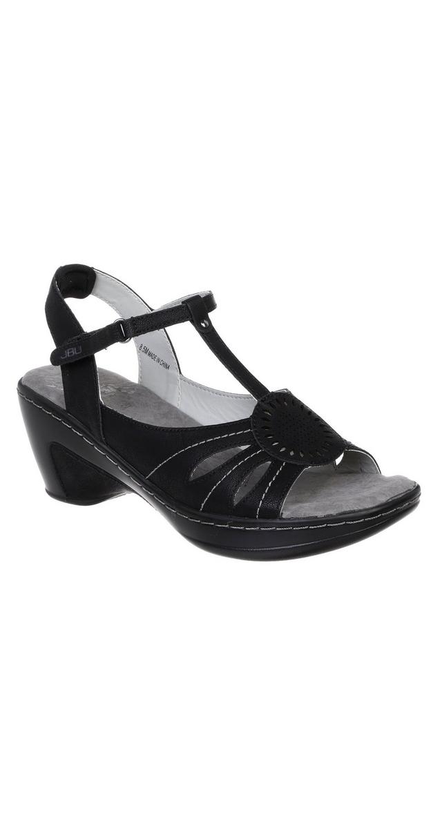 Women's Memory Foam Comfort Heels Black Burkes Outlet