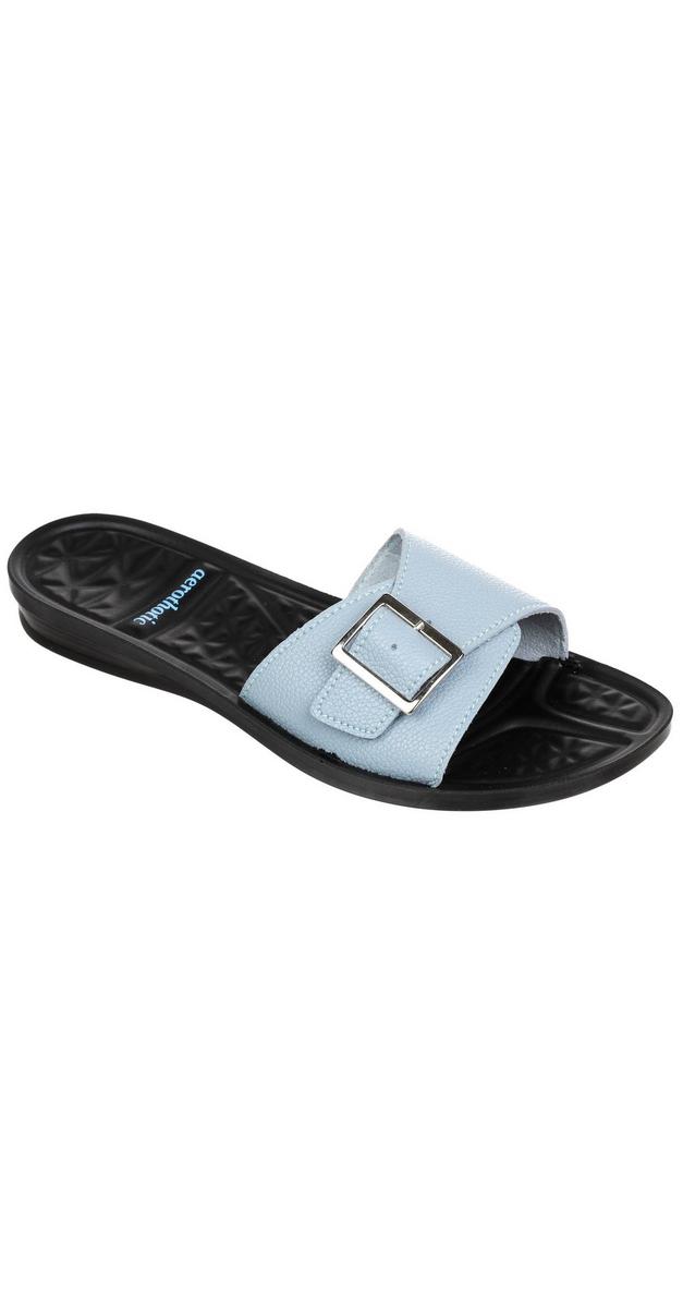 flat leather slides