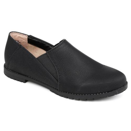 Duffy Leather Slip-On Flats - Black | Burkes Outlet